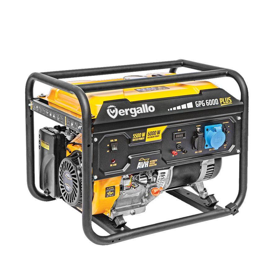 VERGALLO - Generatore a benzina GPG 6000 Plus 1 PH 6kVA 420cc avviamento a strappo