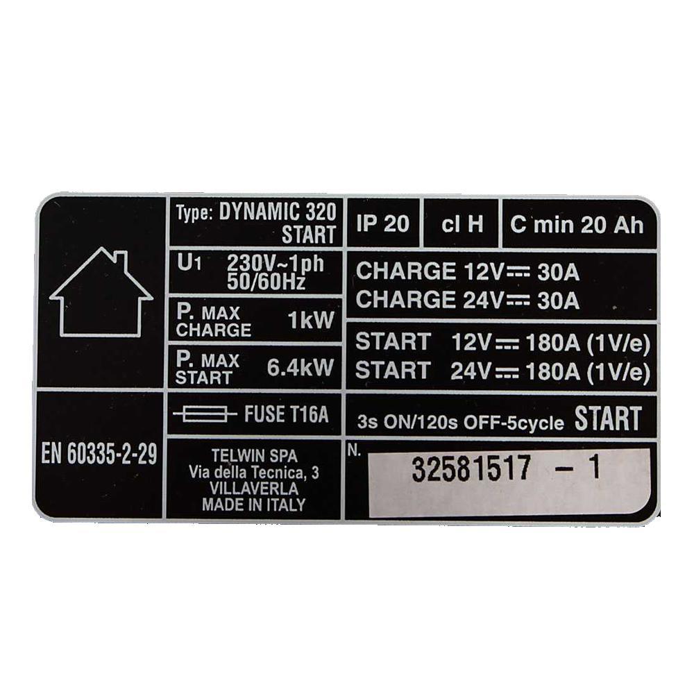 TELWIN---Caricabatterie-Avviatore-Dynamic-320-START-12-24V-caratteristiche