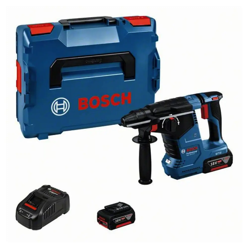 BOSCH - Martello perforatore SDS-Plus GBH 18V-24 C 2,4J + 2 batterie 5Ah